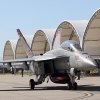 A U.S. Navy jet taxis into formation Thursday morning.